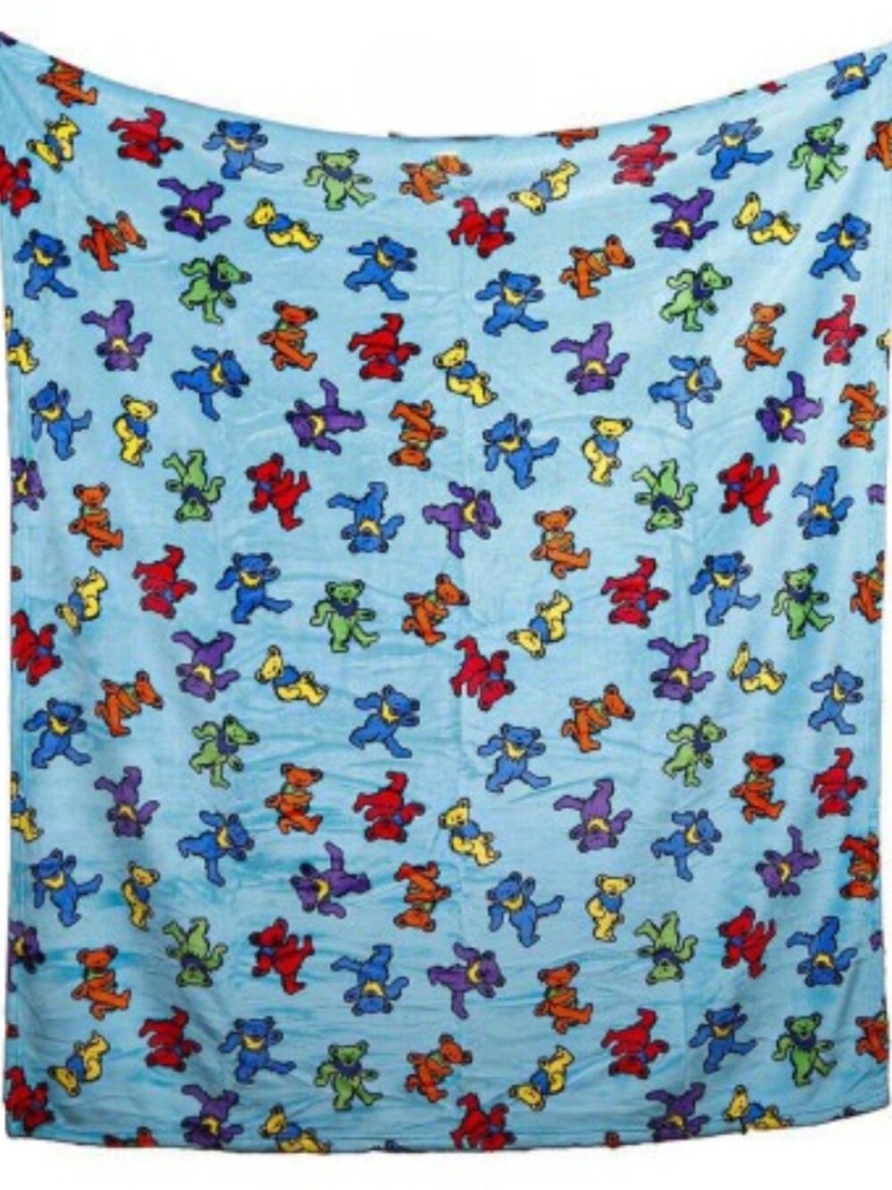 Grateful Dead Turquoise Dancing Bears Blanket ~ 50" x 60" ~ Brand New!